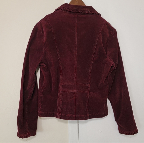 Sashimi Corduroy Jacket Button Maroon Dark Wine Red Burgundy Y2K 2000 - Picture 7 of 7